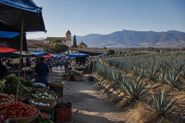 Countryside Agave Fields And Mezcal, Central Valleys