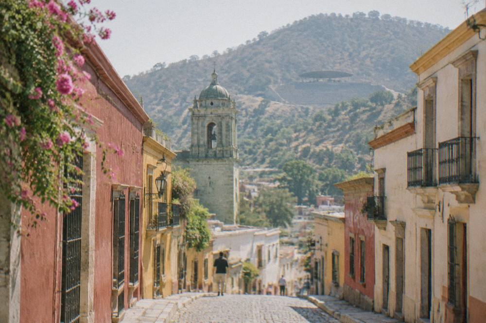 The open-air Auditorio Guelaguetza on the hill above Oaxaca City with rows of seating
