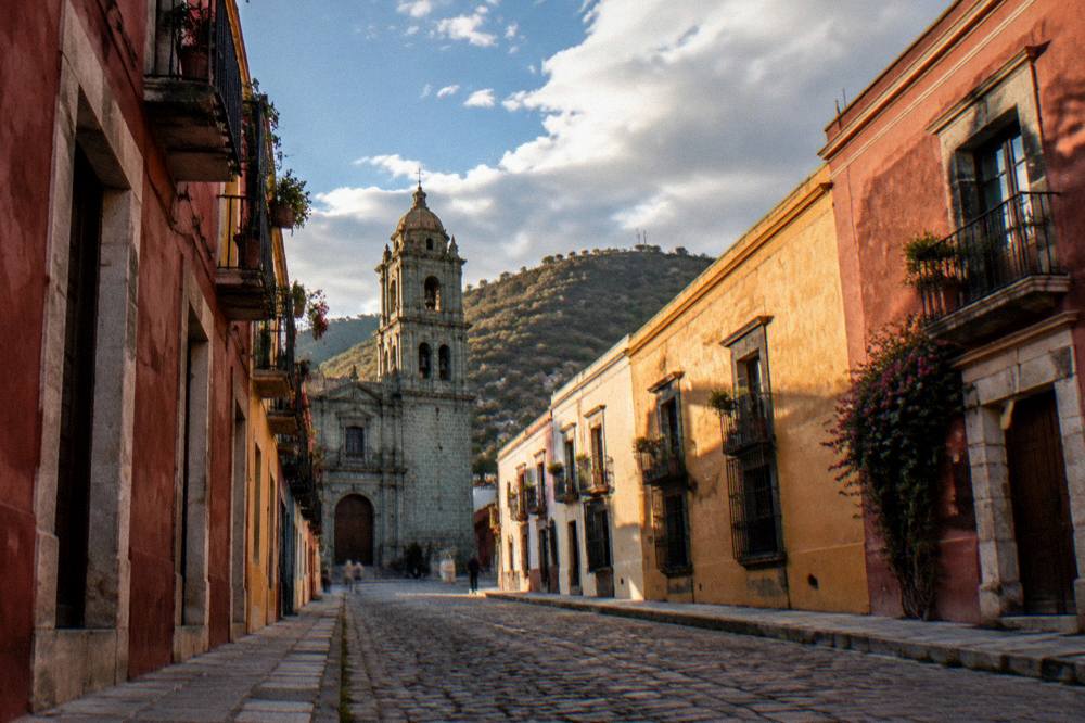 A photographer's day in Oaxaca ending with warm light on a church facade