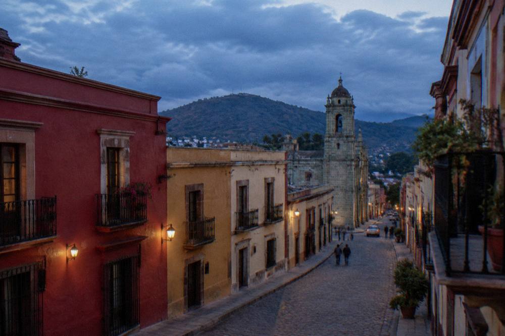 Rain clouds gathering over the hills surrounding Oaxaca City