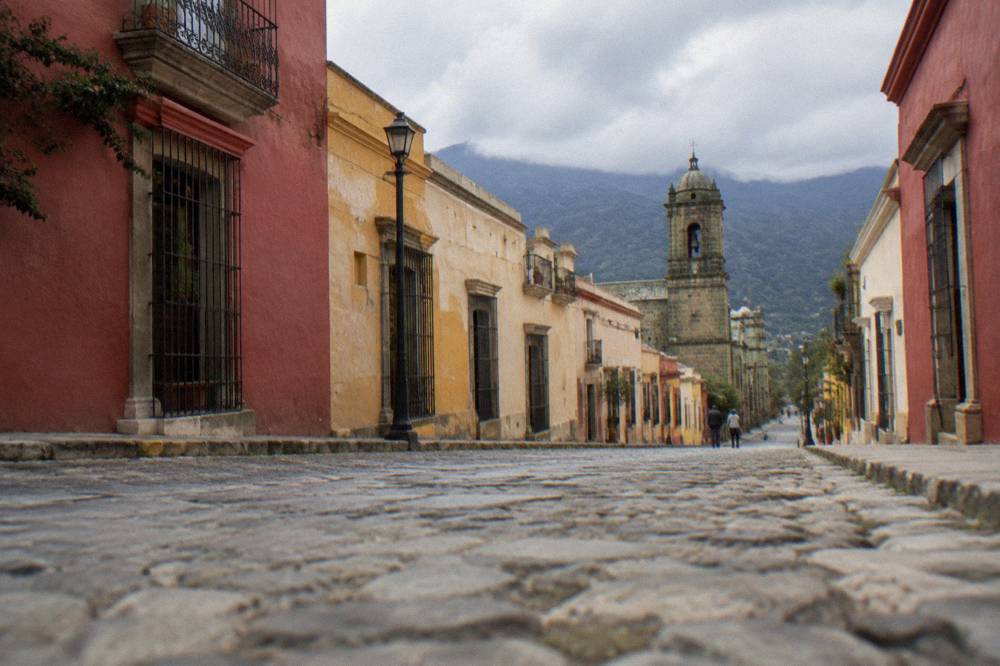 Rain clouds gathering over mountains surrounding the Oaxaca valley